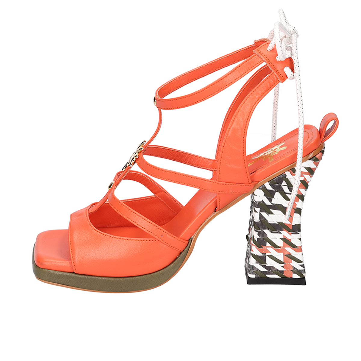 SANDY back lace-up sandals (orange)